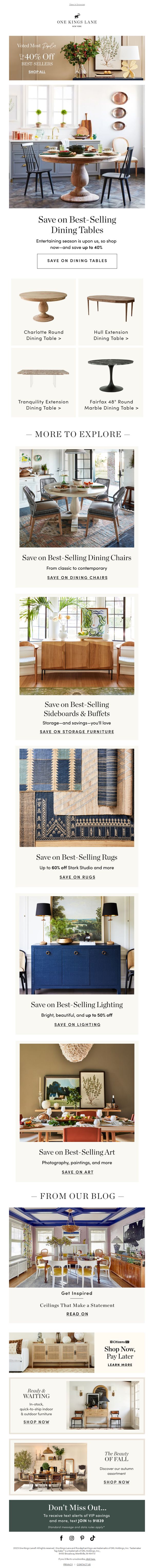 10. One Kings Lane: Think of these savings as a Labor Day preview...