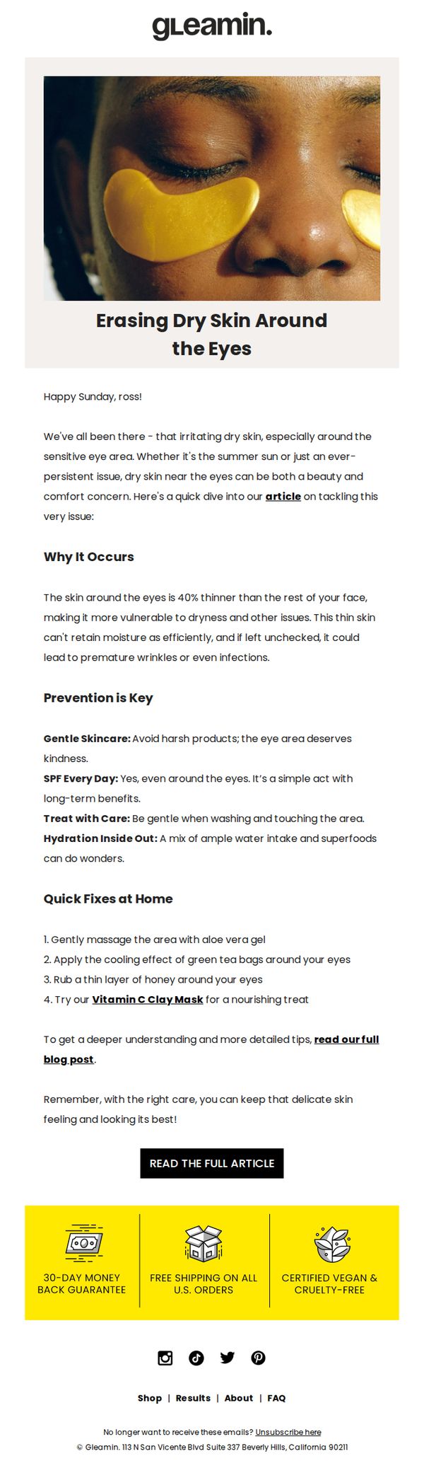 10. Gleamin: Self Care Sunday ✨ Why Your Eye Area Deserves Extra Care