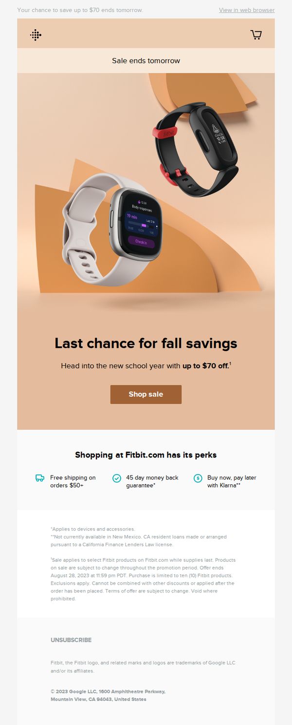8. Fitbit - FR: Don’t hit snooze on back to school deals 💤