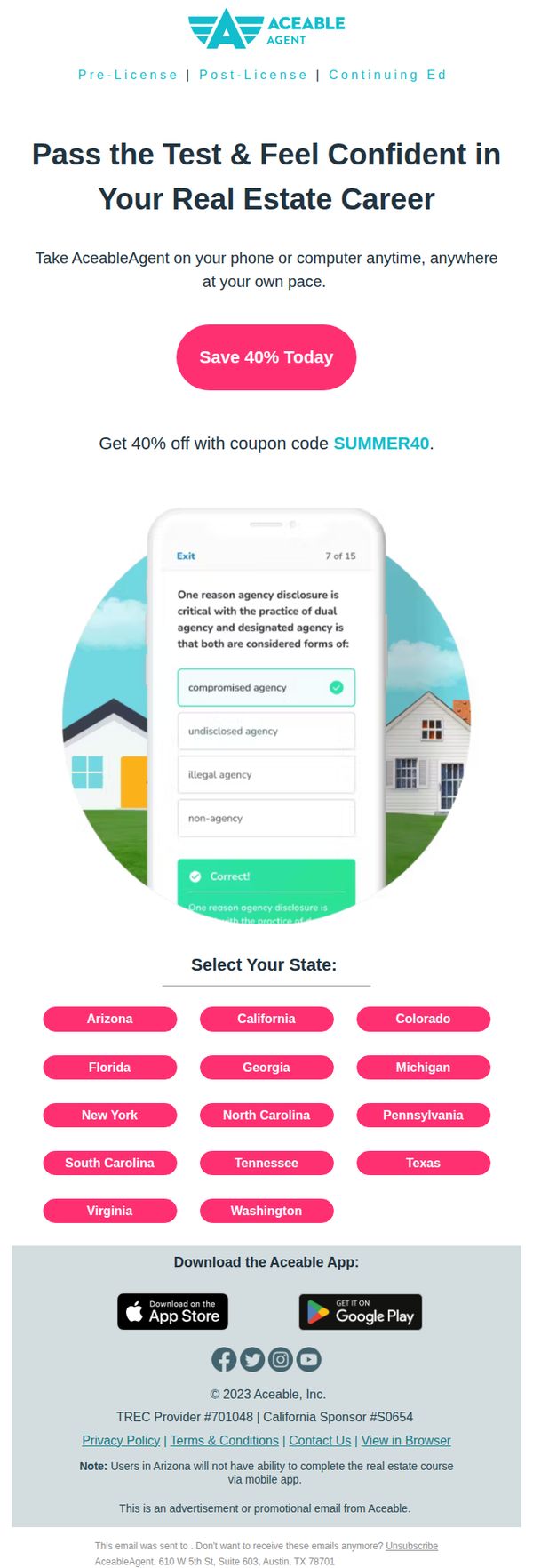 10. AceableAgent: Pass the test and feel confident in your real estate career