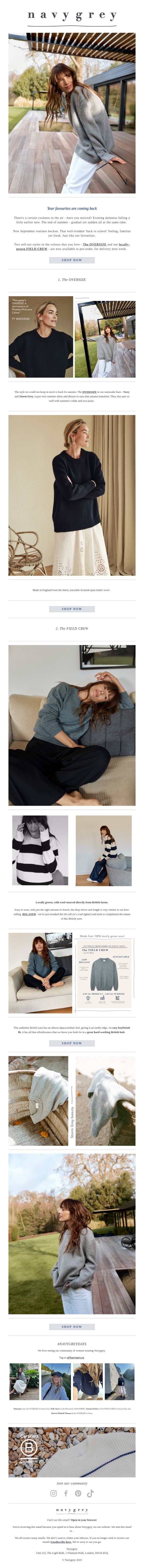 6. Navygrey: Your favourites, are coming back