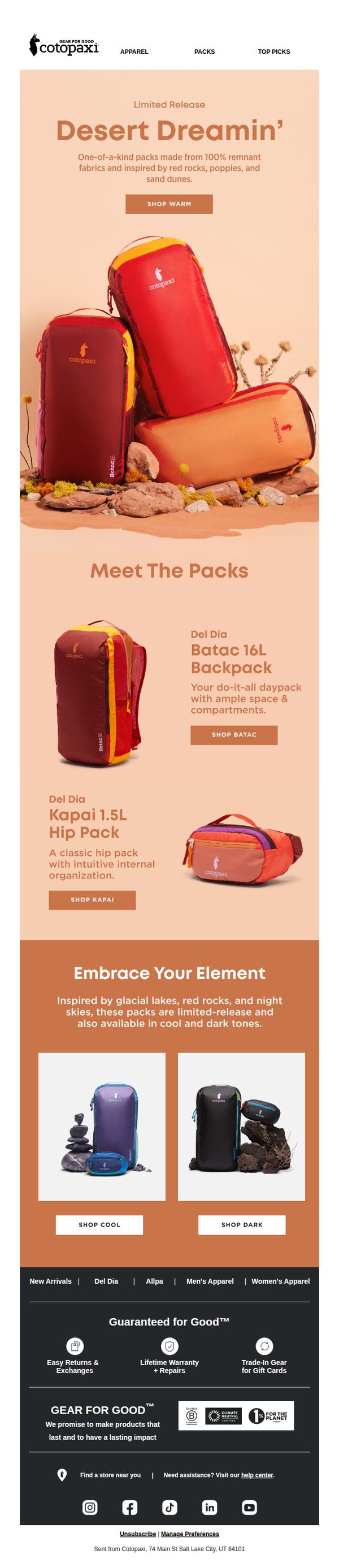 9. Selling Out Fast: Desert-Inspired Monochromatic Packs