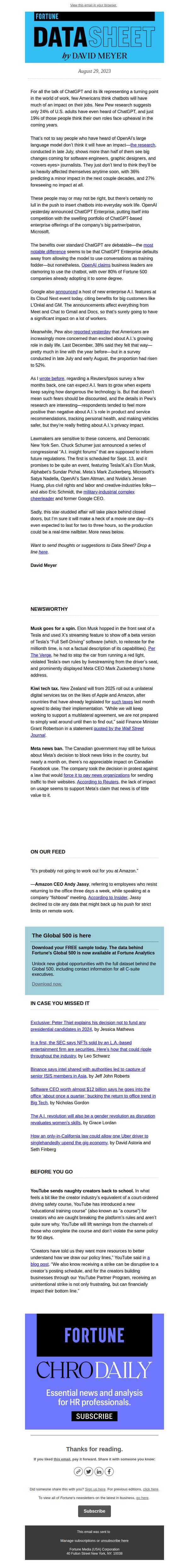 8. Fortune: American workers unafraid of A.I.