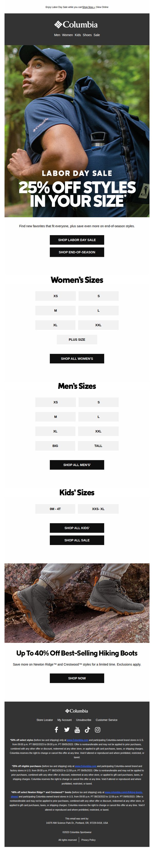 6. 25% off gear to fit the whole family.
