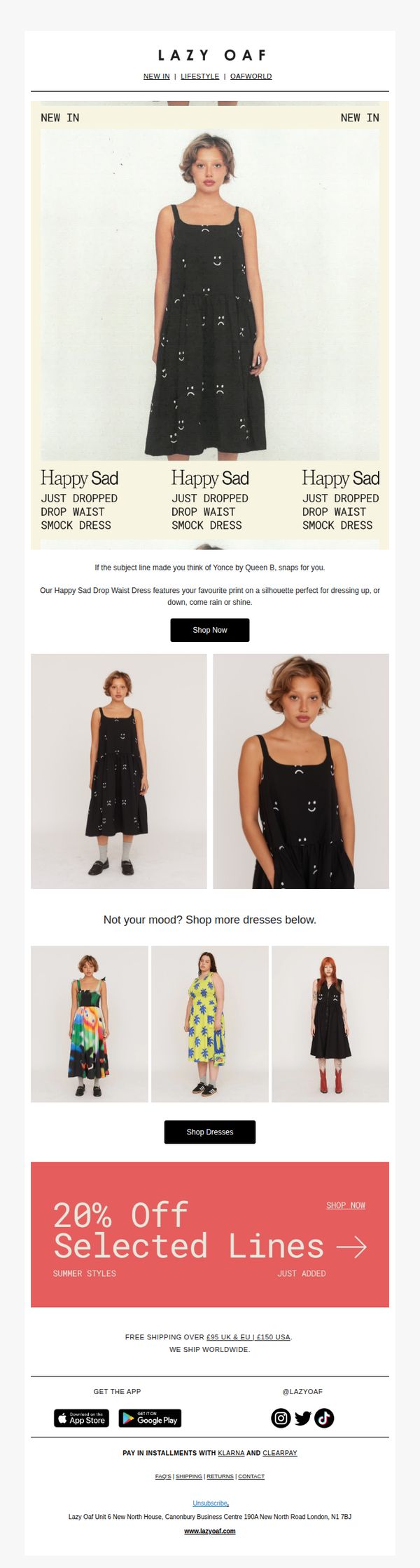 8. NEW IN: HAPPY SAD DROP WAIST DRESS