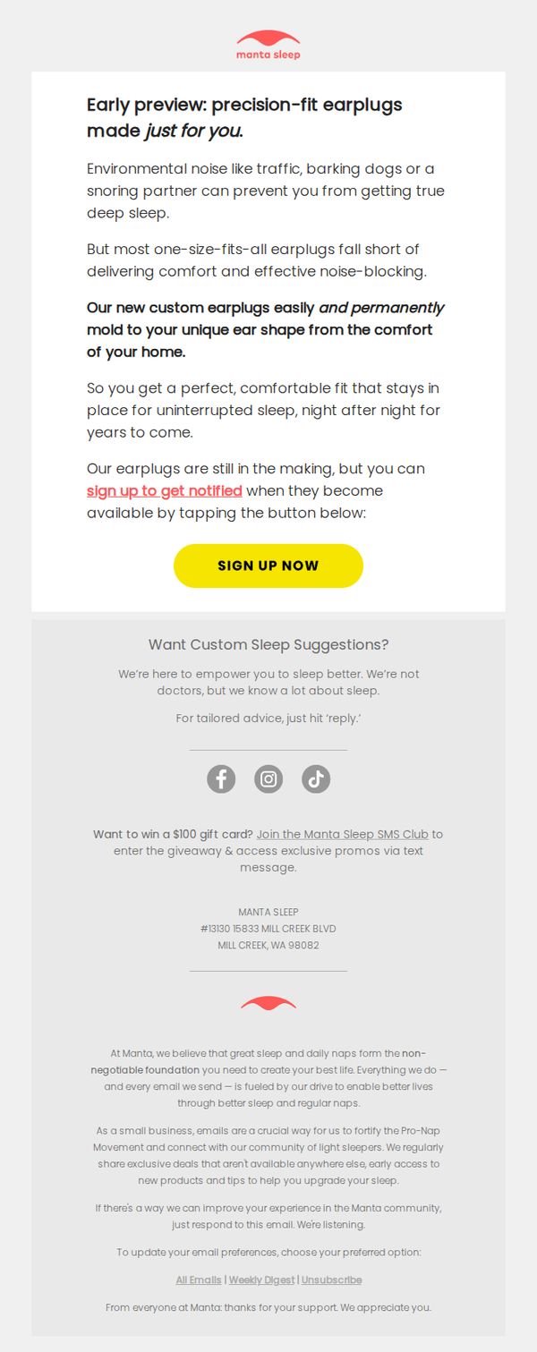 6. Manta Sleep: Earplugs made precisely for you