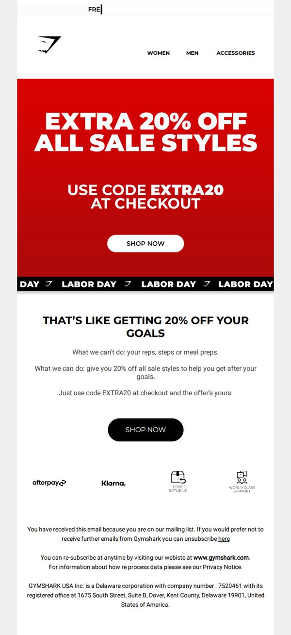 7. 20% Off All Sale Styles.