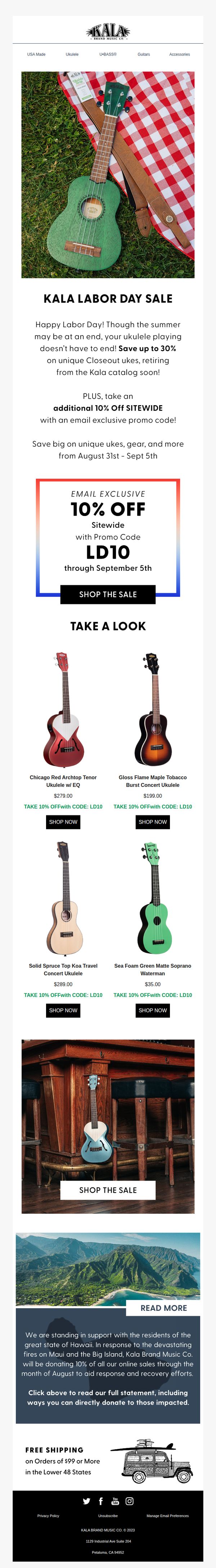 8. Kala: Happy Labor Day! Here’s a Sale 😉