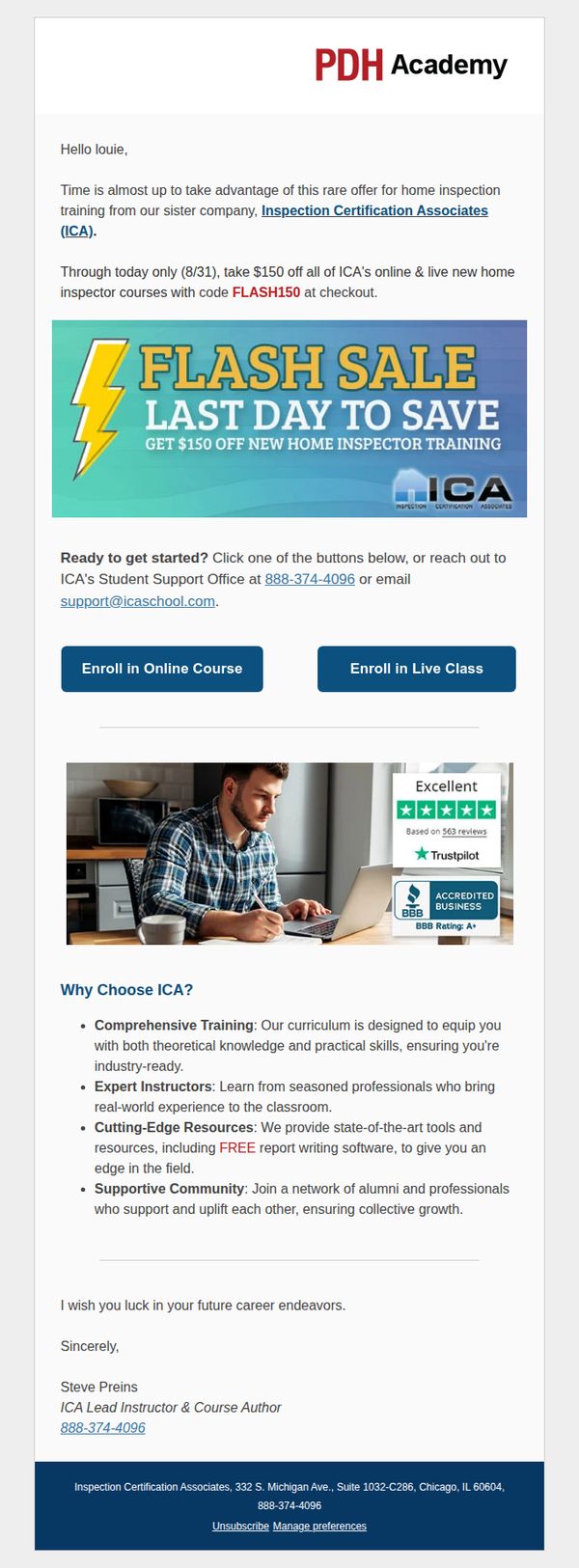 6. PDH Real Estate: TODAY ONLY - Take $150 Off Your Home Inspection Education