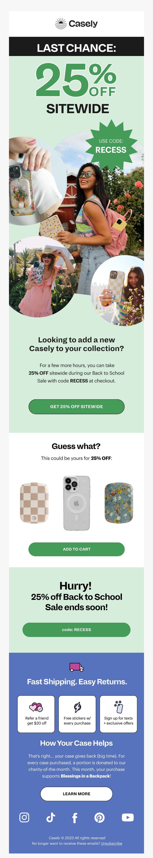 9. Casely: LAST CALL ON 25% OFF SITEWIDE