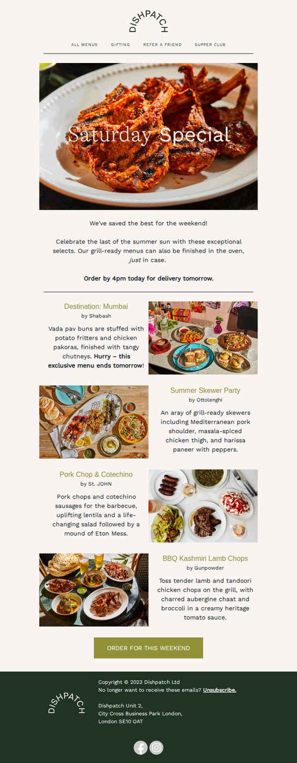 9. Dishpatch: Your weekend upgrade inside 👉