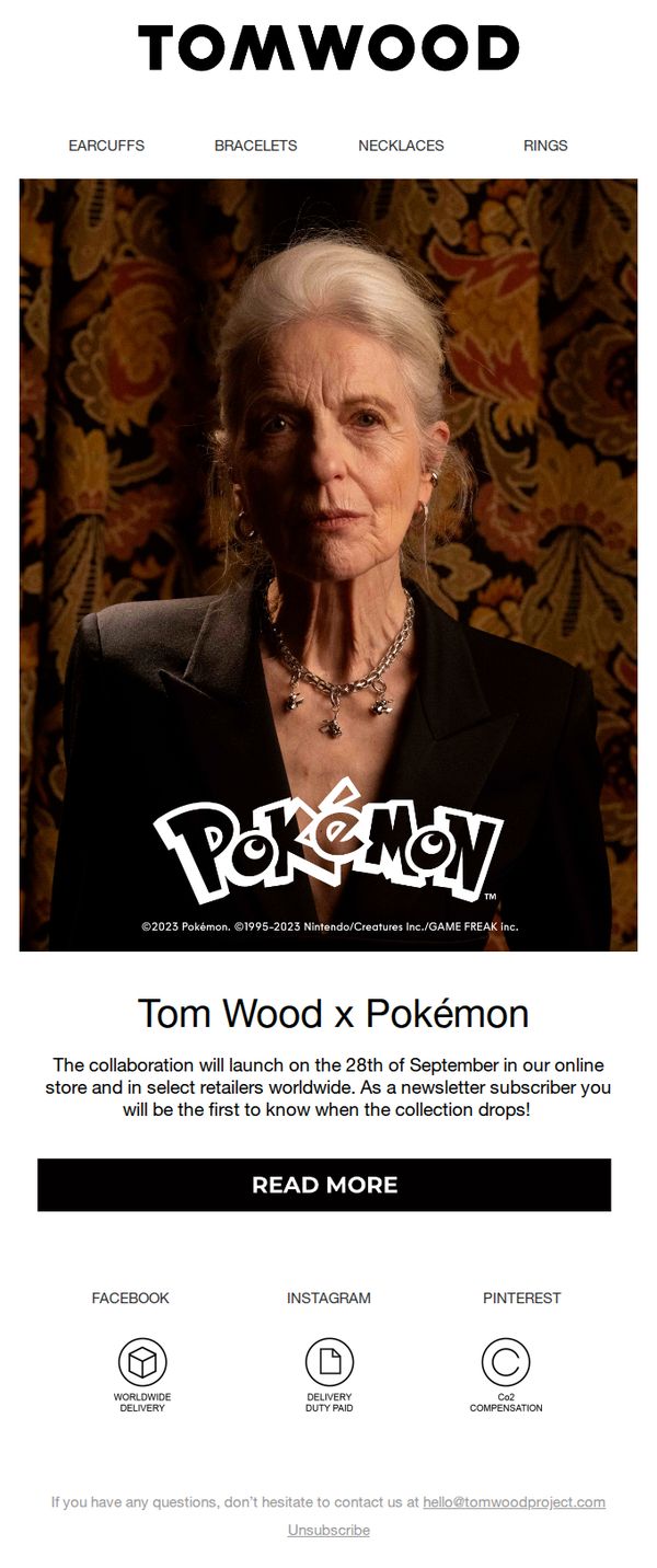8. Tom Wood x Pokémon launching soon