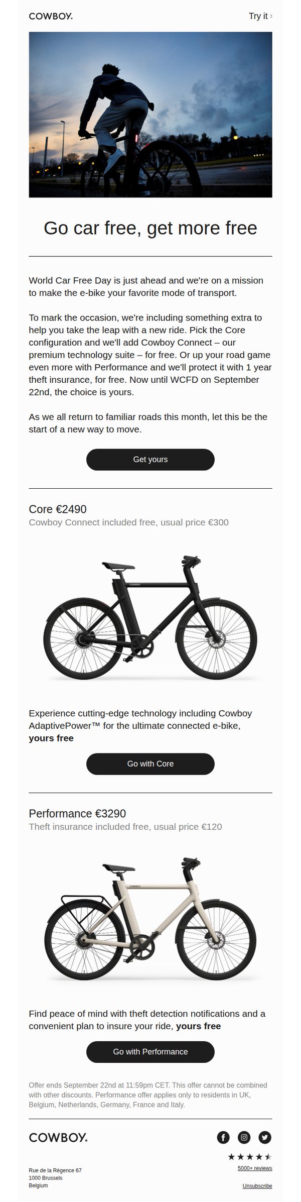 10. Cowboy - EN: World Car Free Day promotion is on