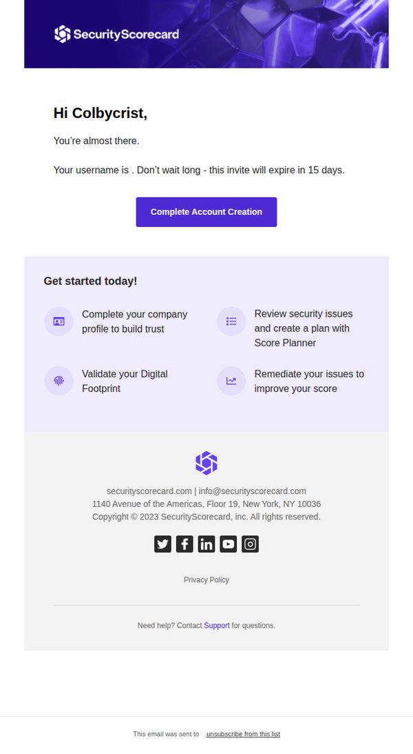 7. Welcome to SecurityScorecard!