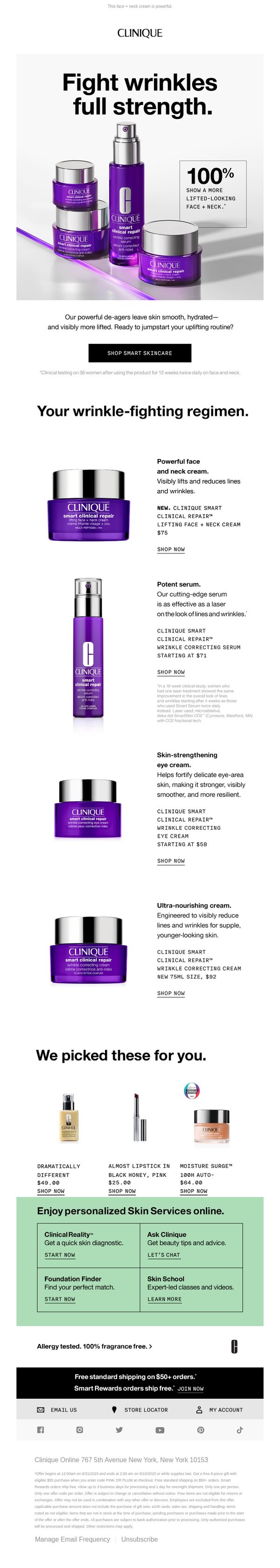 8. Clinique - US: Uplifting news! New de-ager inside.