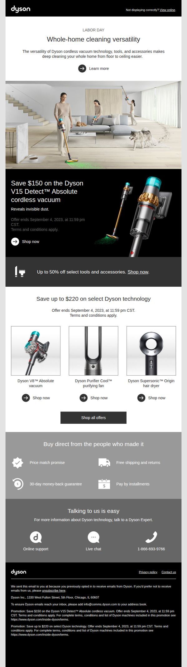 10. Limited time offer. Save $150 on the Dyson V15 Detect Absolute cordless vacuum.