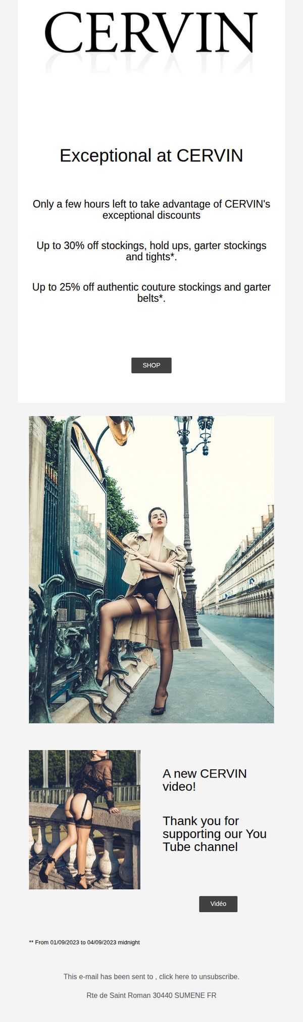 7. Cervin Paris: Up to 30% off: it's back to school at CERVIN