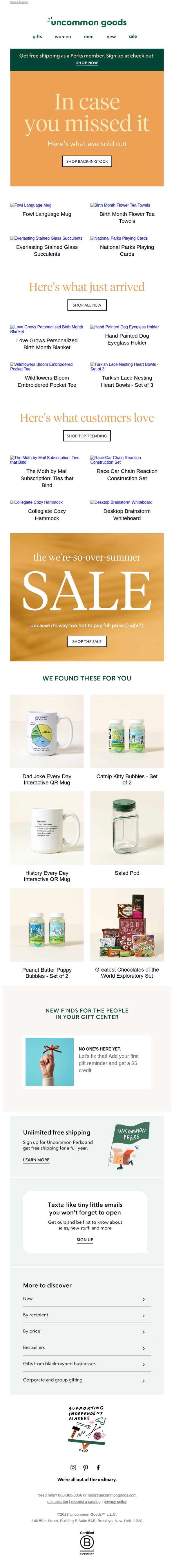 7. uncommon goods: In case you missed it: every item you'll want to see