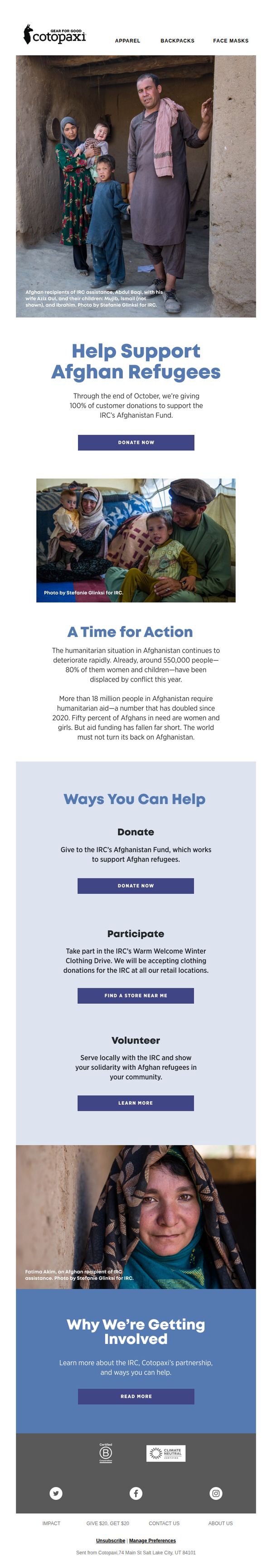 7. Help Cotopaxi Support Afghan Refugees
