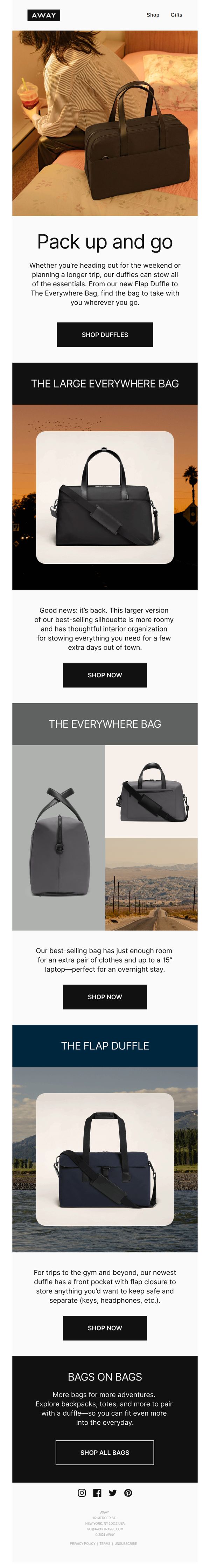 9. Away: Find a duffle for every destination