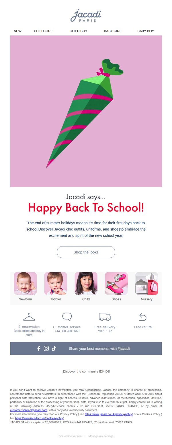 6. Jacadi: Happy back-to-school!  🎒