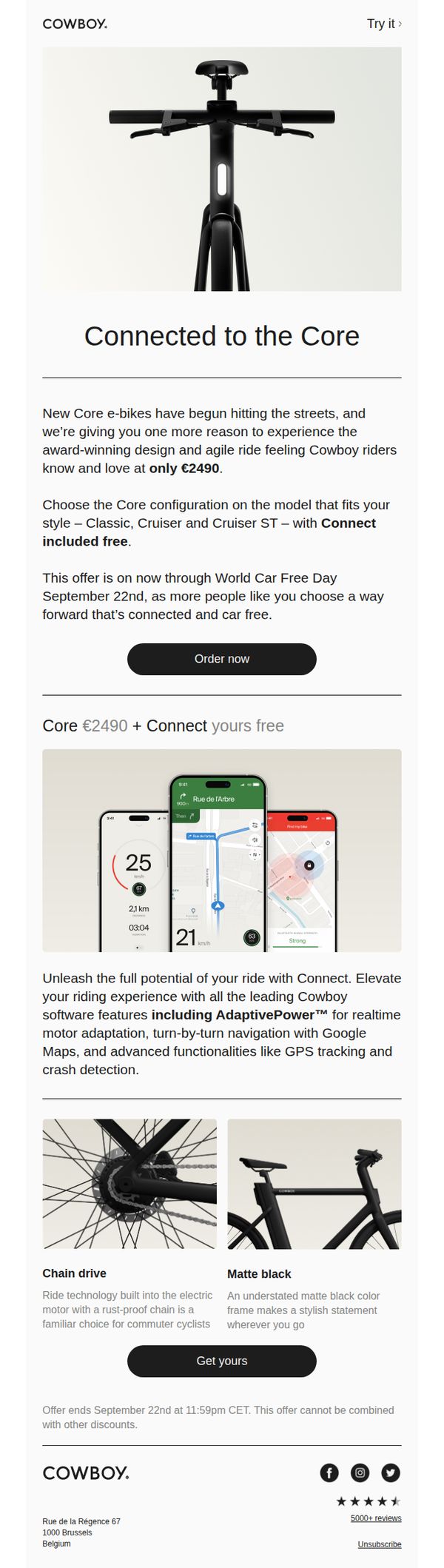 9. Cowboy - EN: Free Cowboy Connect on Core e-bikes €2490