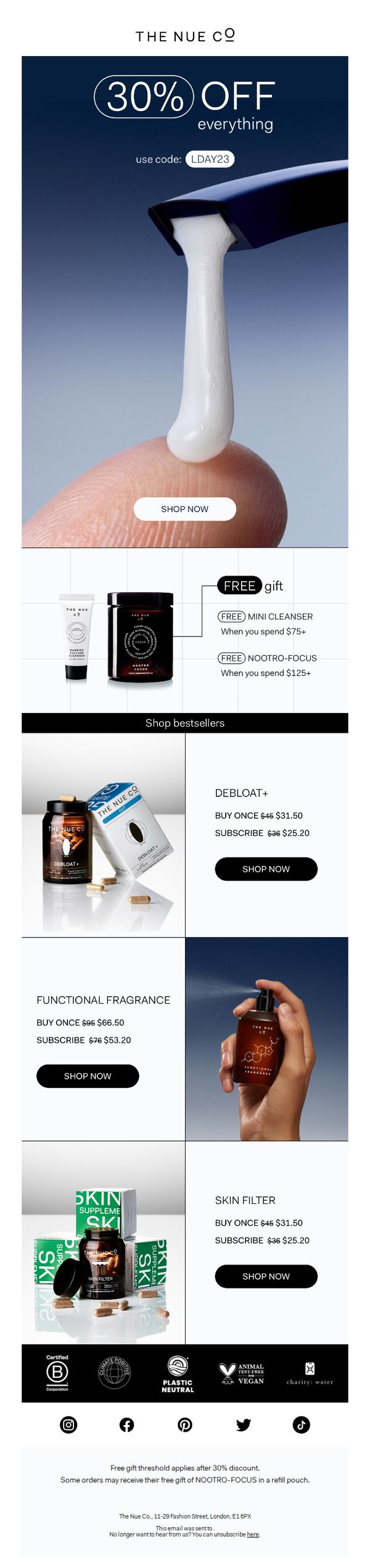 6. 30% off everything