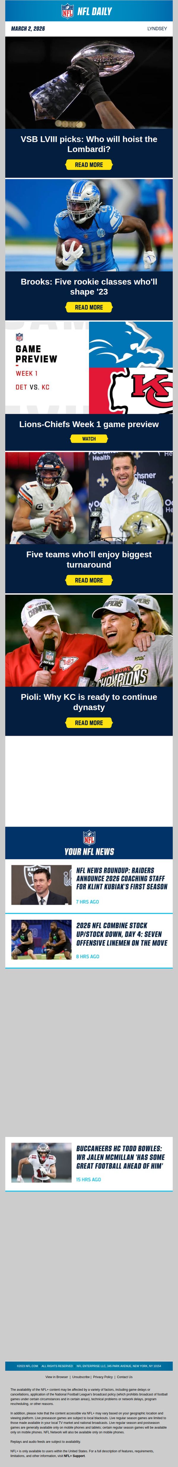 10. NFL: Kickoff Week is here!