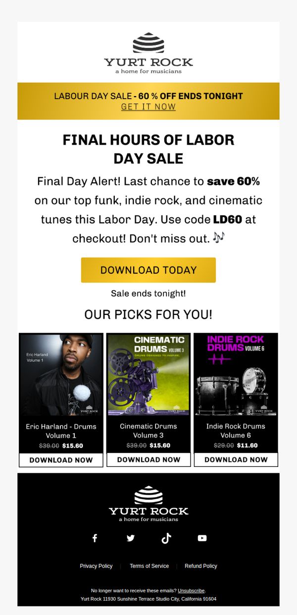 7. Your 60% OFF ends today