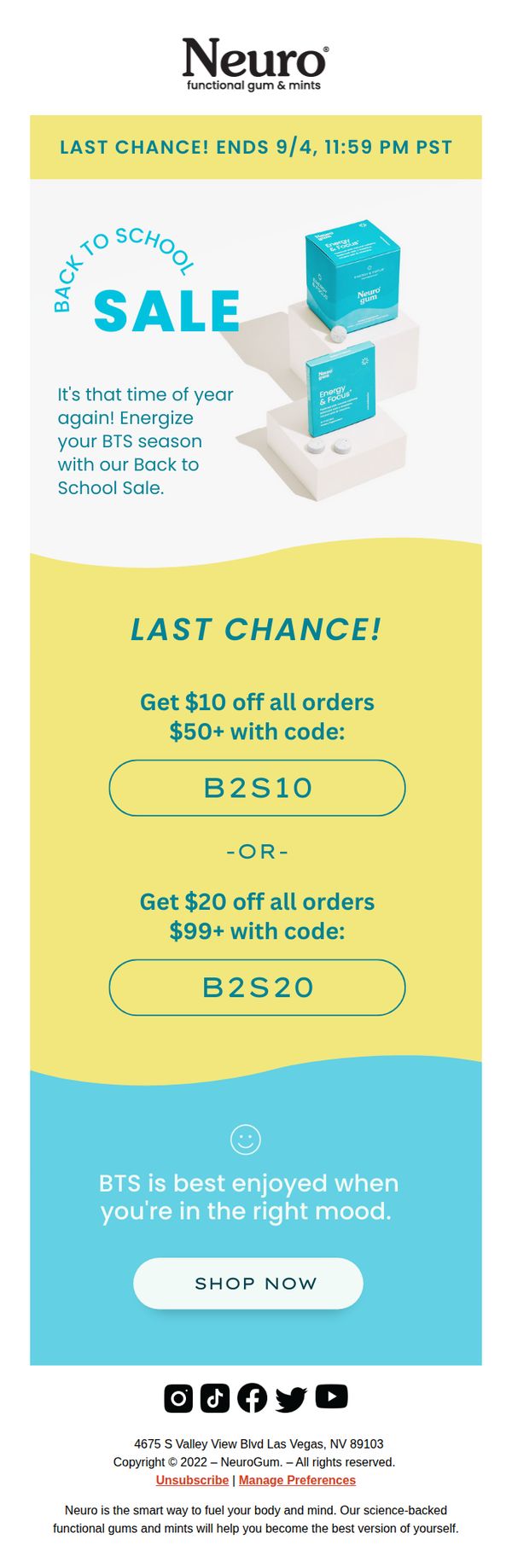 7. Last chance for up to $20 off!