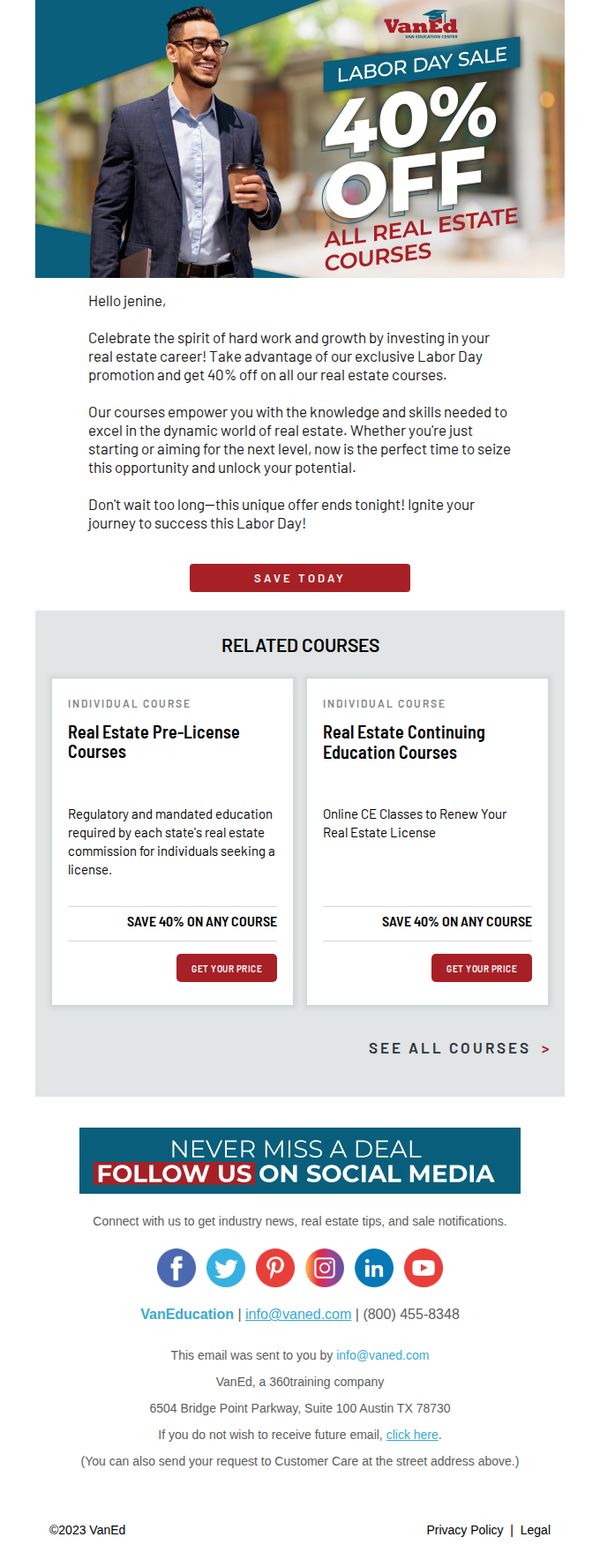 9. Last Day! 40% off all Real Estate Training!