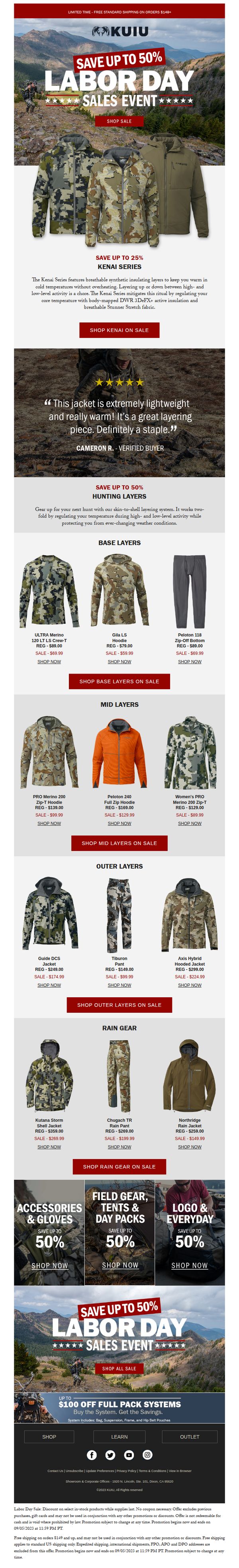 8. Up to 50% off Labor Day Savings Ends Soon!