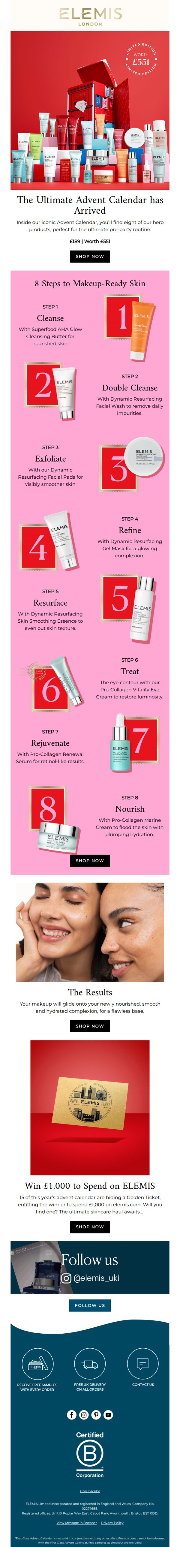 8. Elemis - UK: Your 2023 Advent Calendar is Waiting