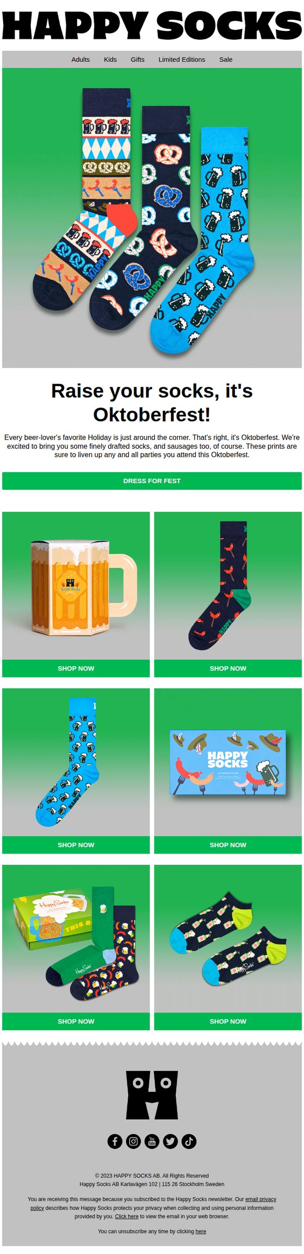 8. Happy Socks: Raise your Socks for Oktoberfest!