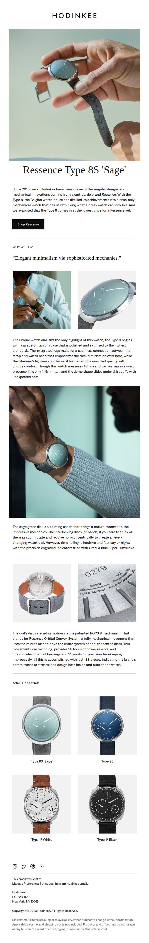 10. HODINKEE Shop: The Ressence Type 8S 'Sage'
