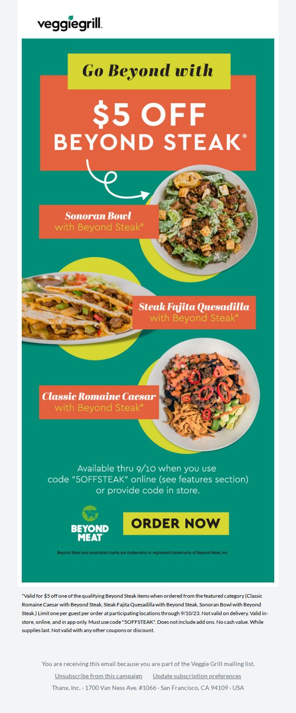 8. Steak your claim: get $5 off Beyond Steak