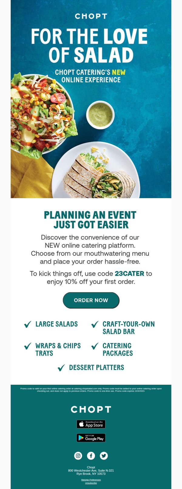 8. Enjoy 10% Off with NEW Online Catering