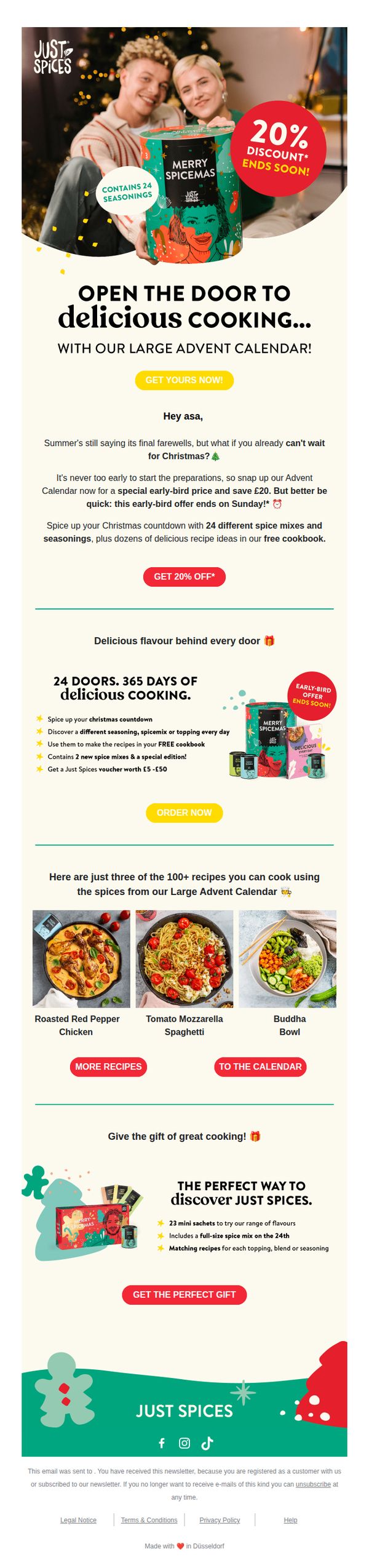 8. Just Spices: 😱 Don't miss out: our advent calendar discount ends soon!