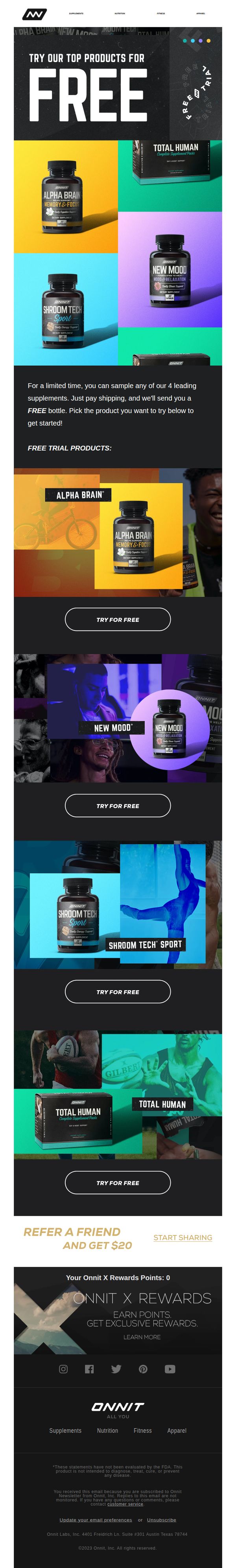 6. Onnit: Try Our Top Products for FREE!