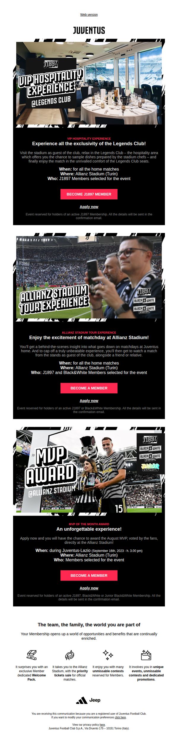 8. Juventus: Juventus 🆚 Lazio | Become a Member and discover the Matchday events 🏟️