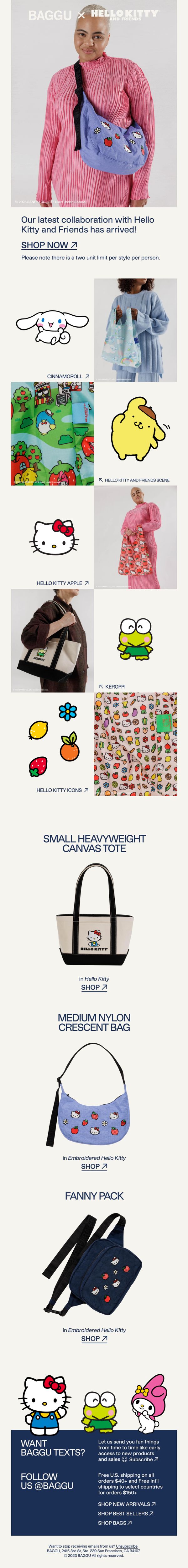 9. New BAGGU x Hello Kitty® and Friends