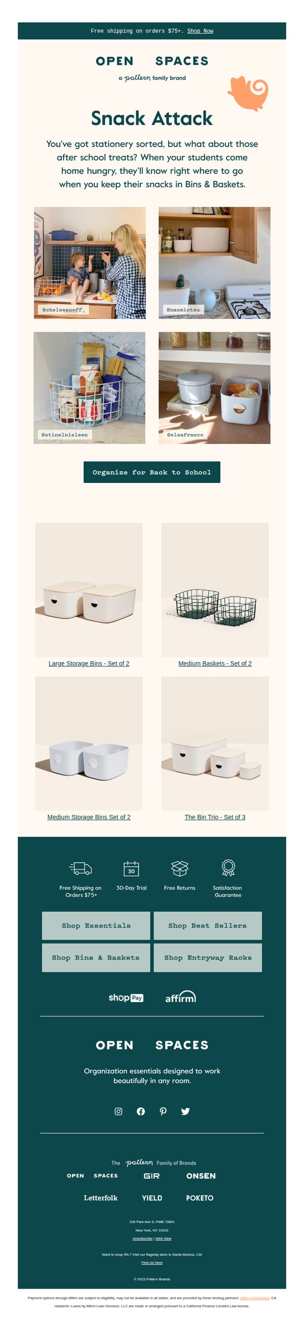 7. Open Spaces: Don’t forget to organize this back to school essential