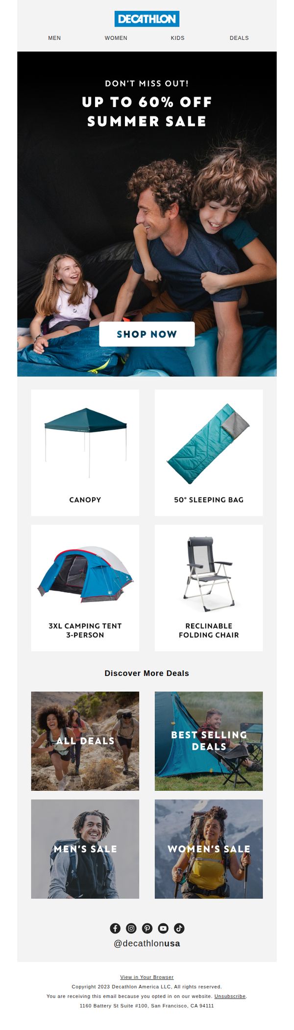 10. Decathlon - US: Don't Miss Out! ☀️ Summer Sale with Up To 60% Off