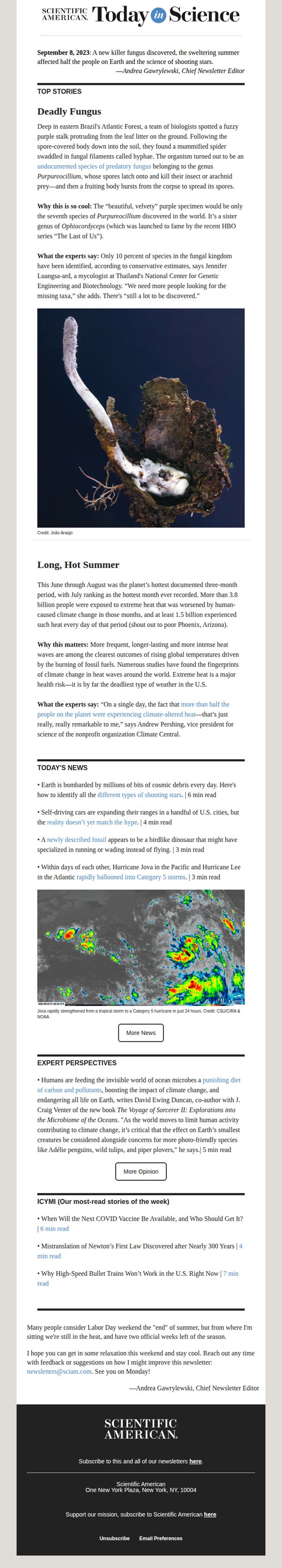 6. Today in Science: New killer fungus discovered
