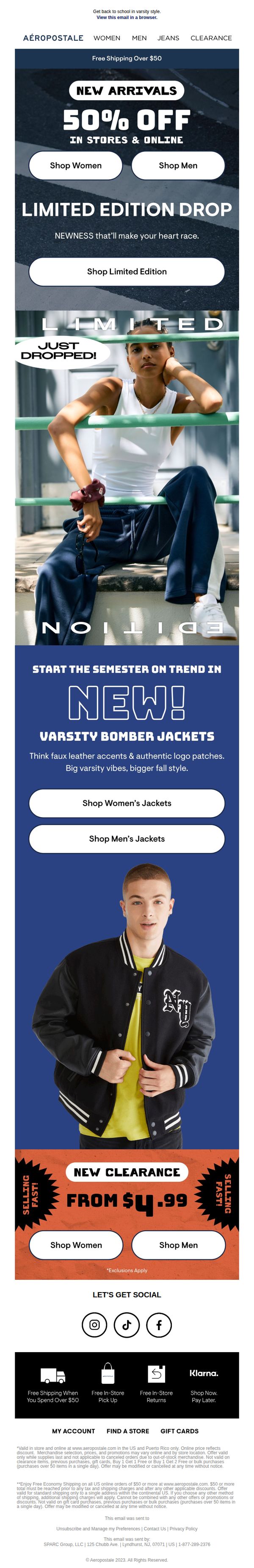7. Aeropostale: 50% OFF + NEW! Limited Edition Drop ⚠️