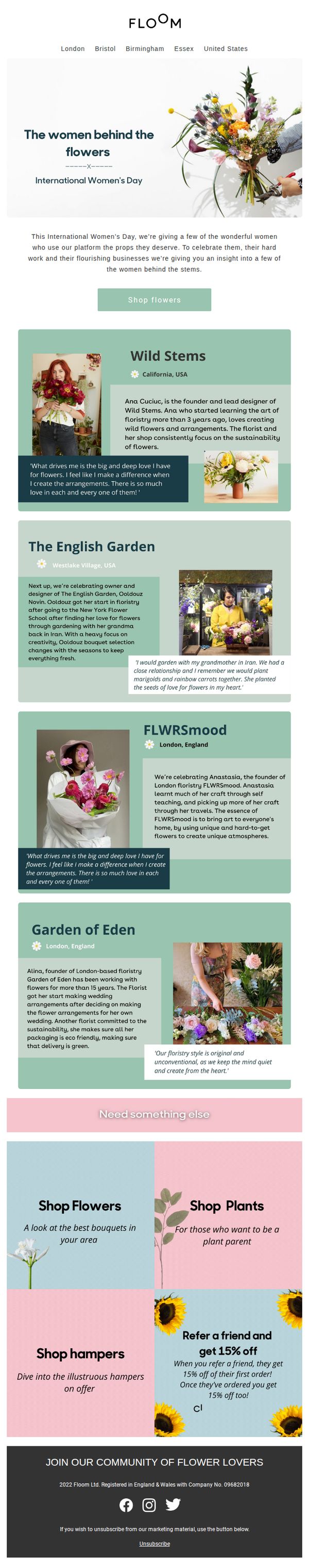 7. Celebrating our florists for International Women's Day 🌻