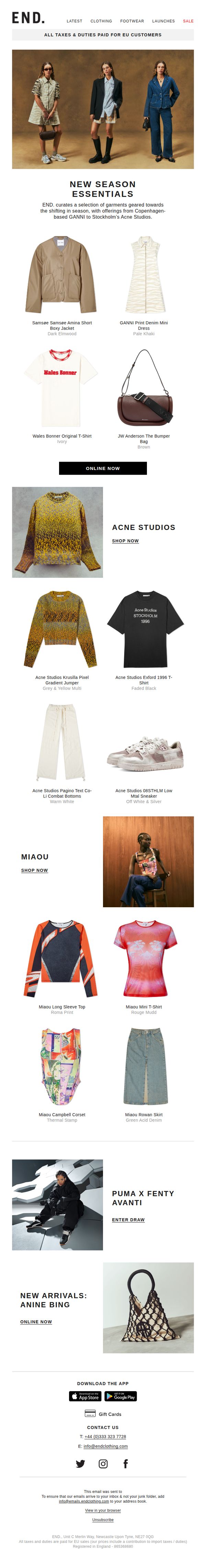 END. Clothing