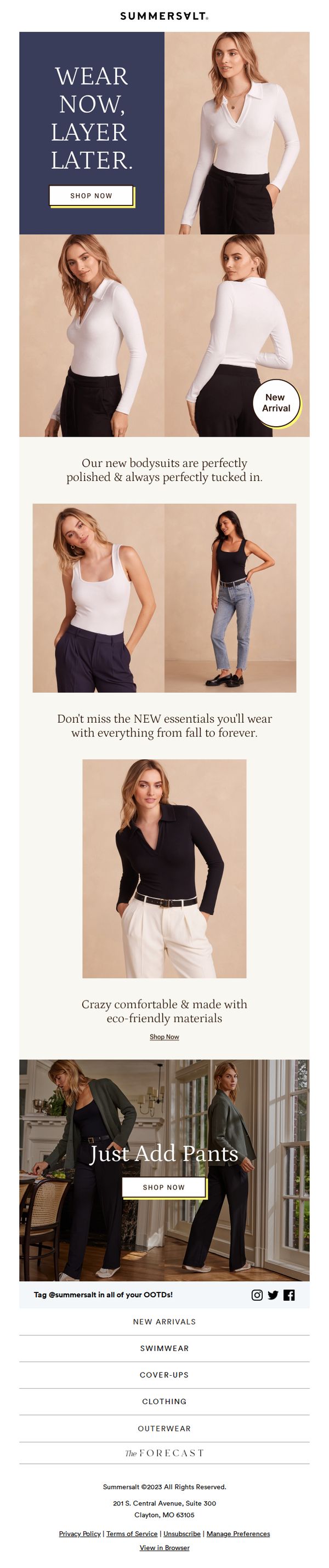 9. Summersalt: Fall Bodysuits have landed!