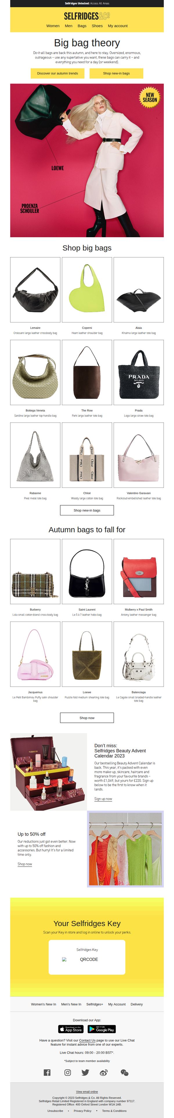 9. Selfridges - US: Trending: big bag theory