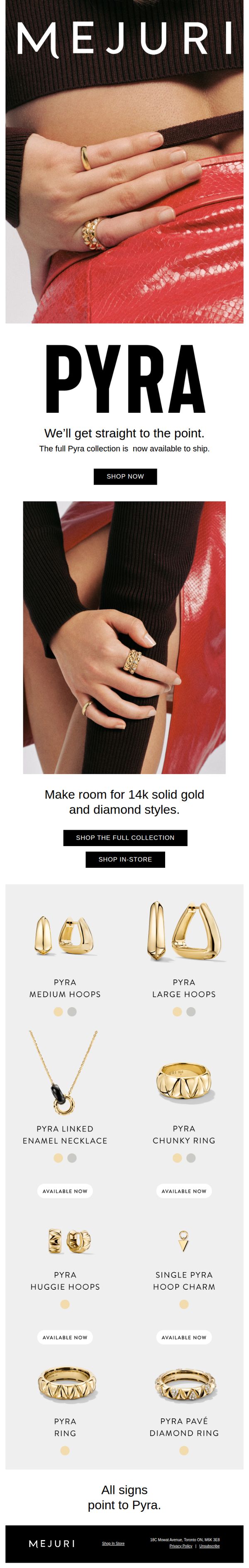 10. It’s here: Pyra in 14k gold & diamonds